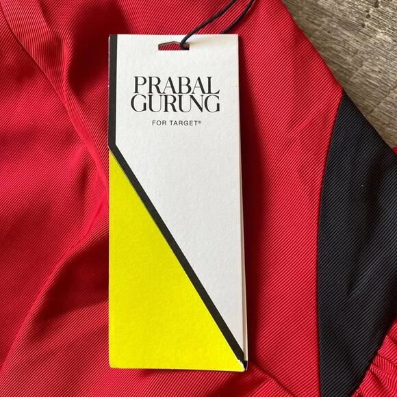 Prabal Gurung For Target Red Black Panel A-Line Mini Dress Sundress NWT - Picture 8 of 13